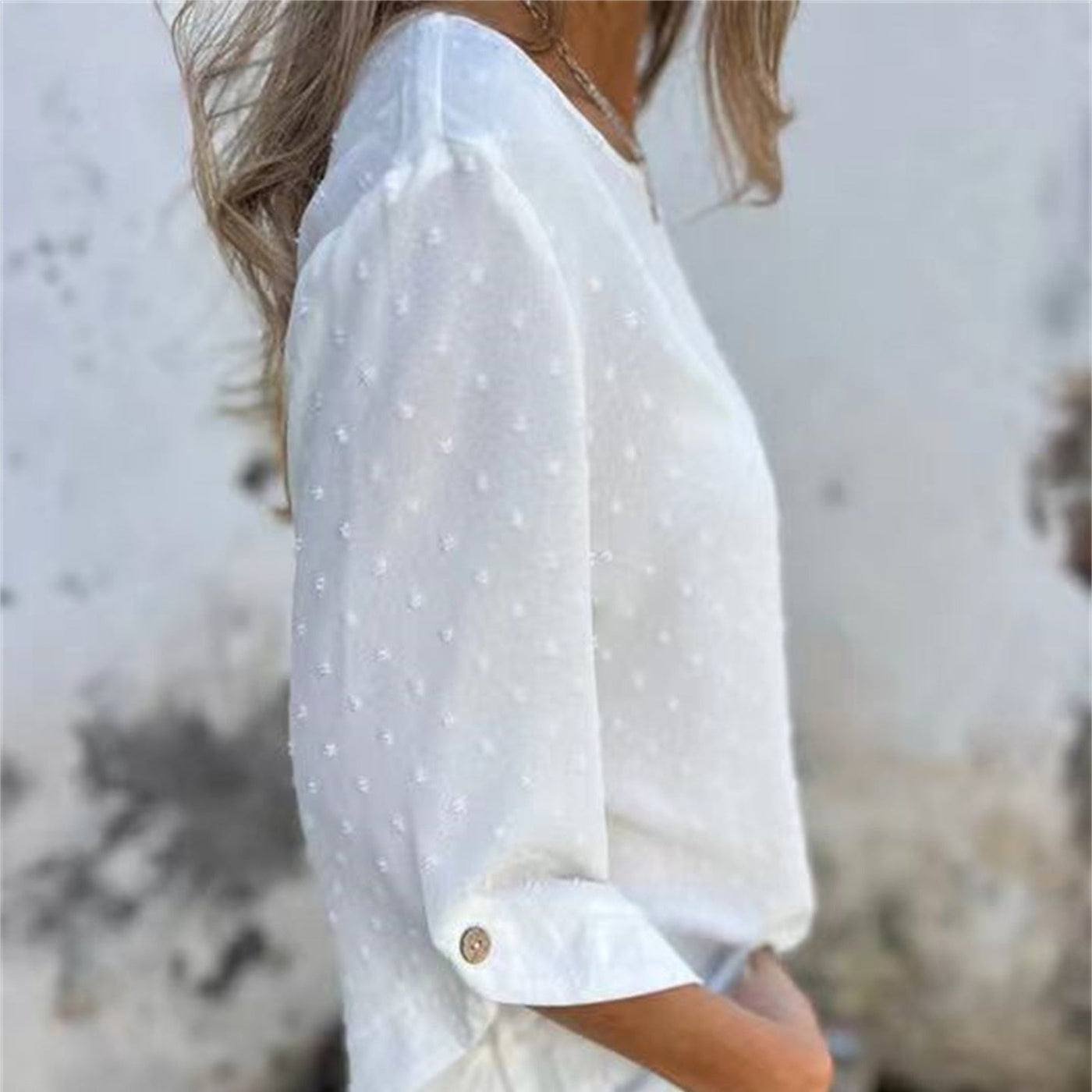 Astrid | Jacquard Topp med Rund Hals