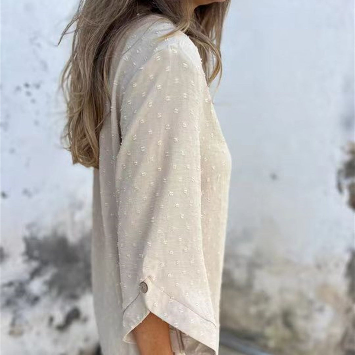 Astrid | Jacquard Topp med Rund Hals