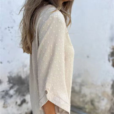 Astrid | Jacquard Topp med Rund Hals