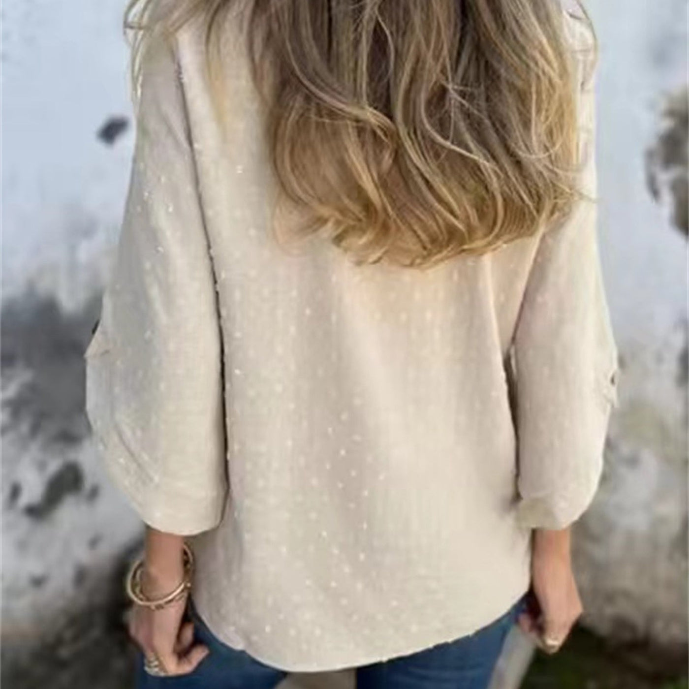 Astrid | Jacquard Topp med Rund Hals